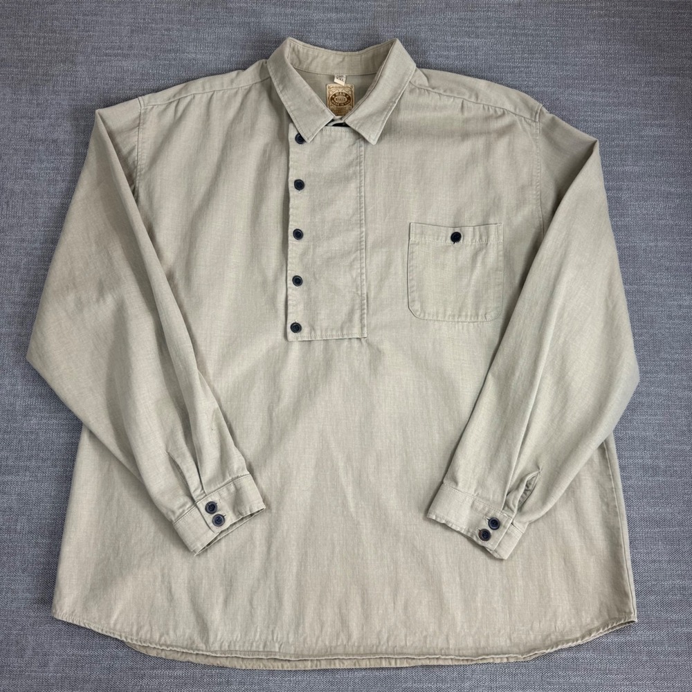 Wah Maker Frontier Clothing Mens XXL Pullover Bib Front Shirt Tan Vintage UA